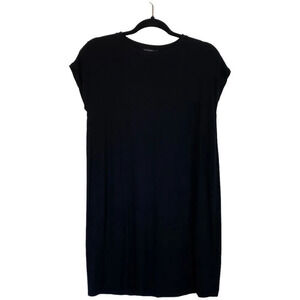 EILEEN FISHER Boxy Mini Dress Short Sleeve Black Size Extra Small